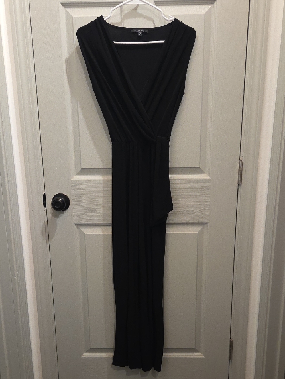Tahari Black Wrap-Front Jumpsuit